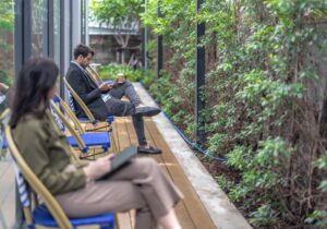 Architect adopt green tech for sustainable, low CO2 building, improve air quality, energy efficiency