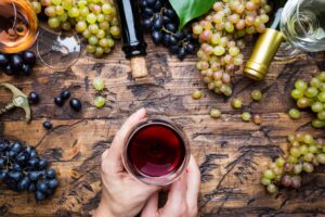 Glasses with wine