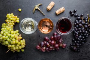 Glasses with wine