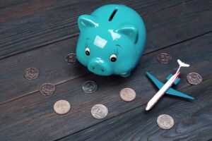 Saving planning for Travel budget of holiday concept